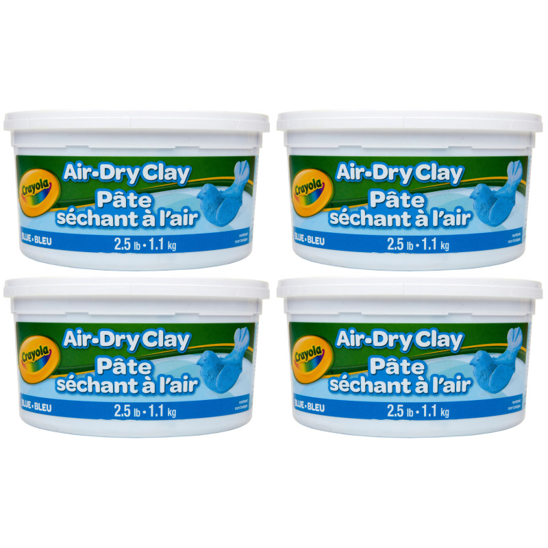 Air Dry Clay, 2.5lb Tub, Blue, Pack of 4