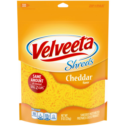 Velveeta Shreds Cheddar Shredded Cheese, 8 oz Bag