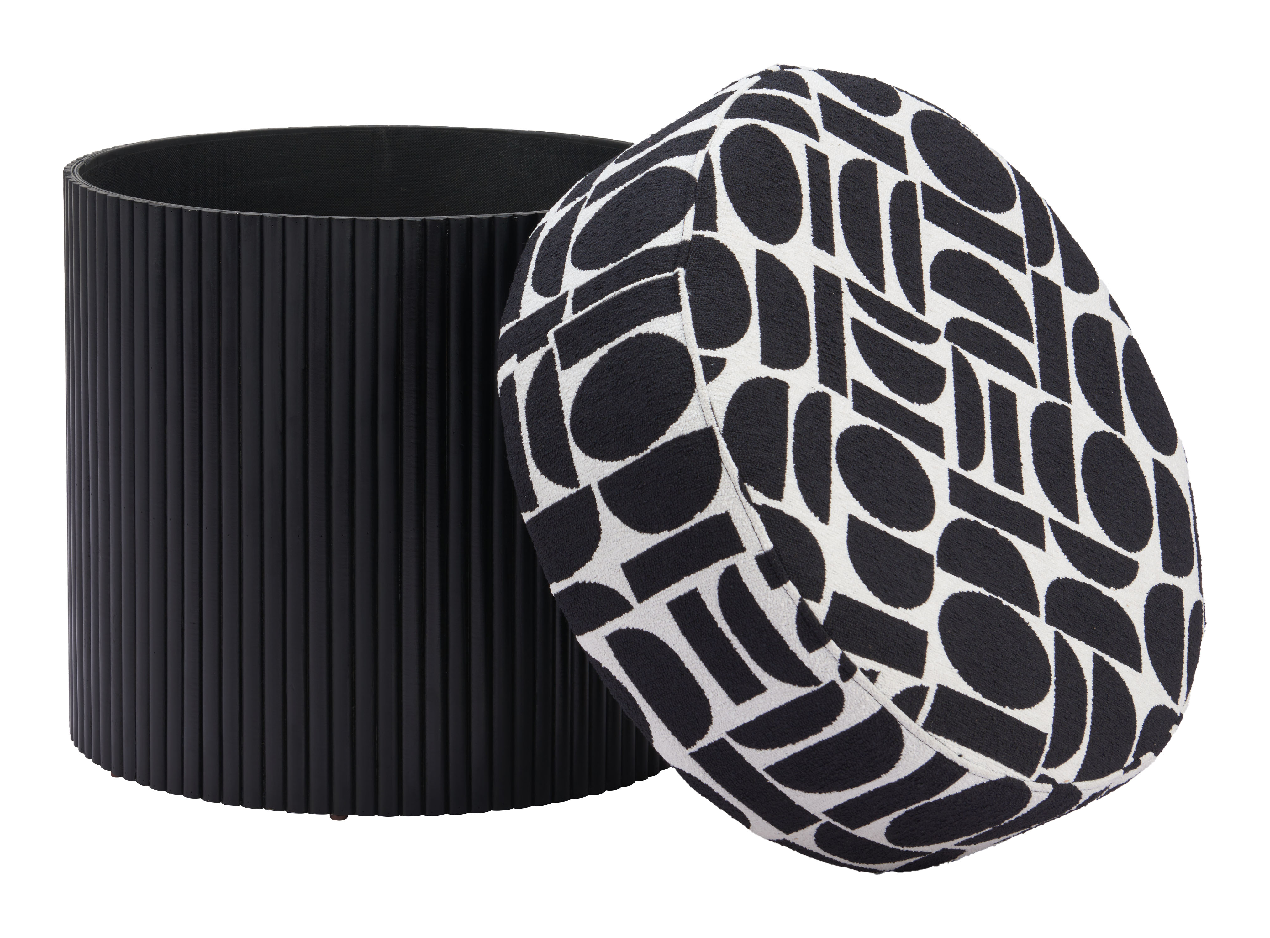 Boto Storage Ottoman Black & White product image