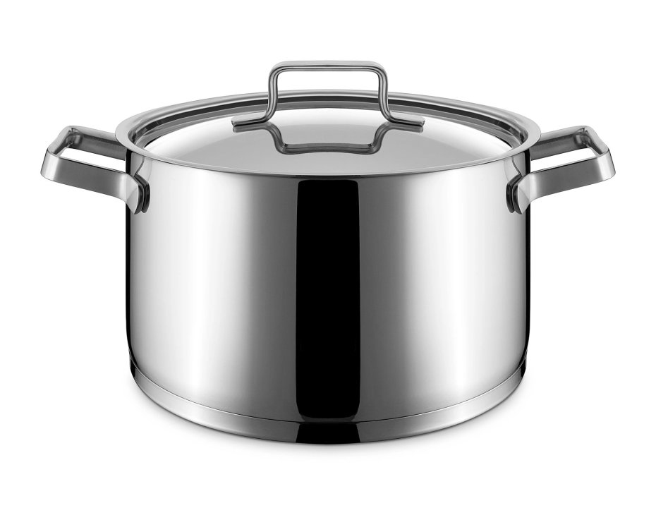 Cacerola con tapa Inox First de 24 centímetros con base de aluminio encapsulado