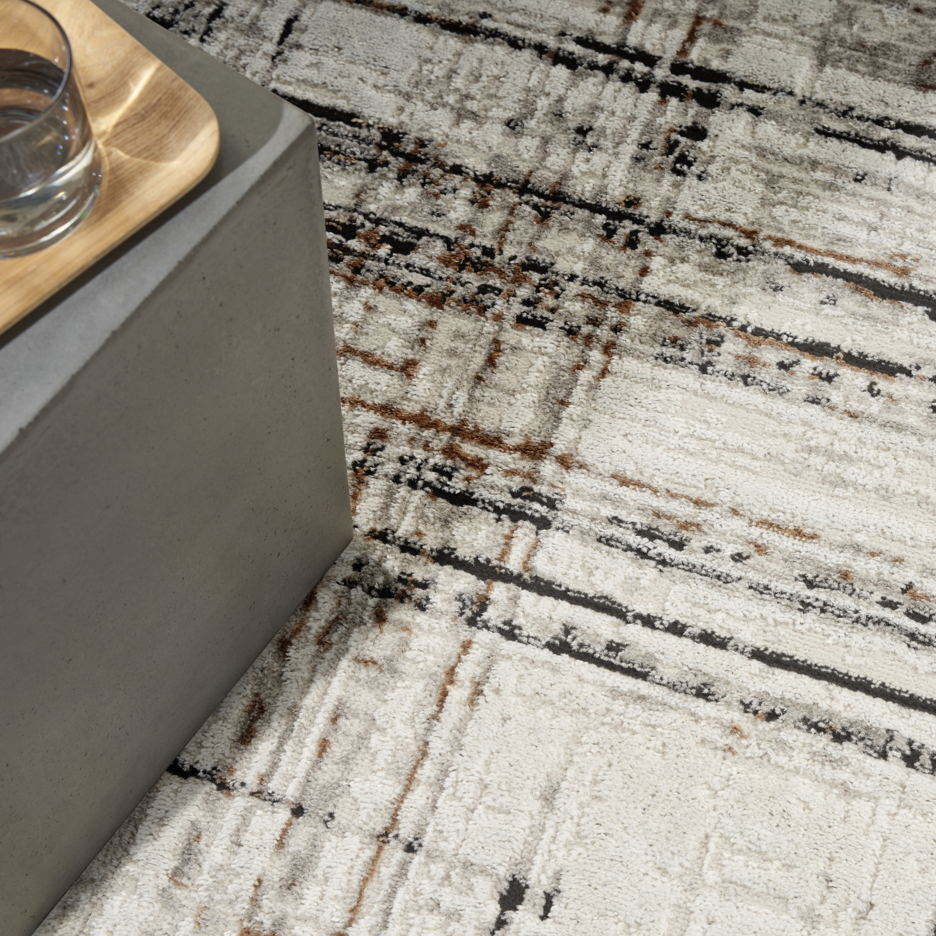 Calvin Klein CK029 Captivating 7'10" x 9'10" Ivory Multicolor Modern Indoor Rug