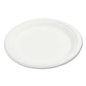 Boardwalk, Bagasse PFAS-Free Dinnerware, Plate, 9" dia, White, 500/Case