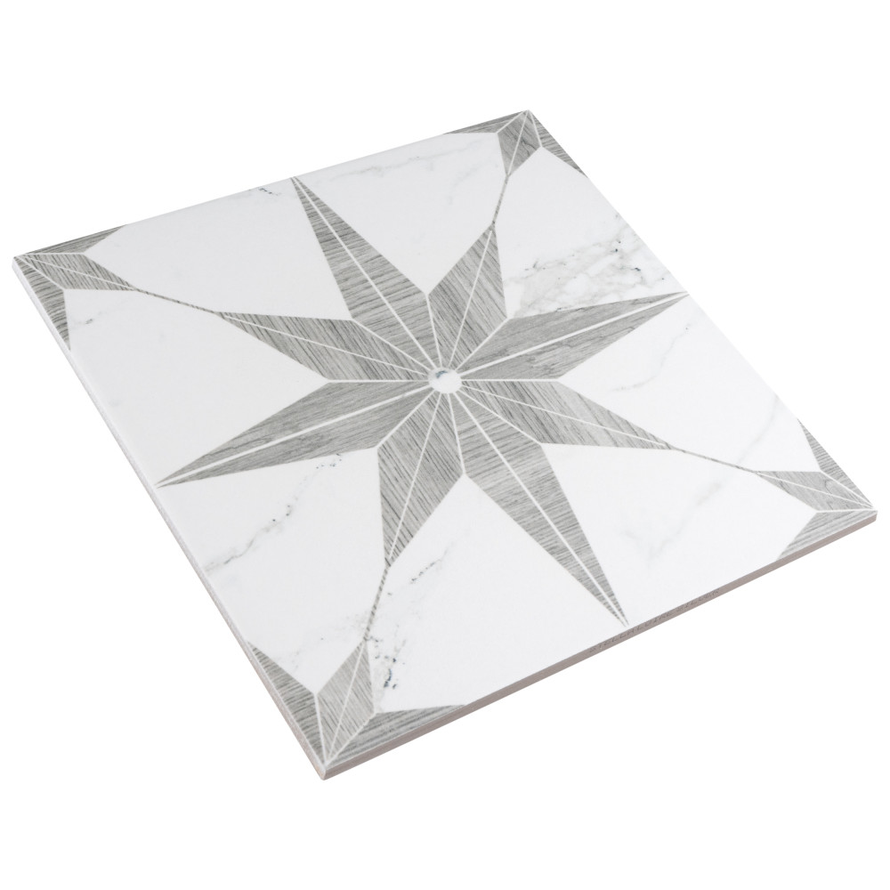 Llama Stella Loire Silver Smoke 9-3/4 in. x 9-3/4 in. Porcelain Floor and Wall Tile