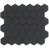 Skyline Black 2″ Hexagon Mosaic Matte