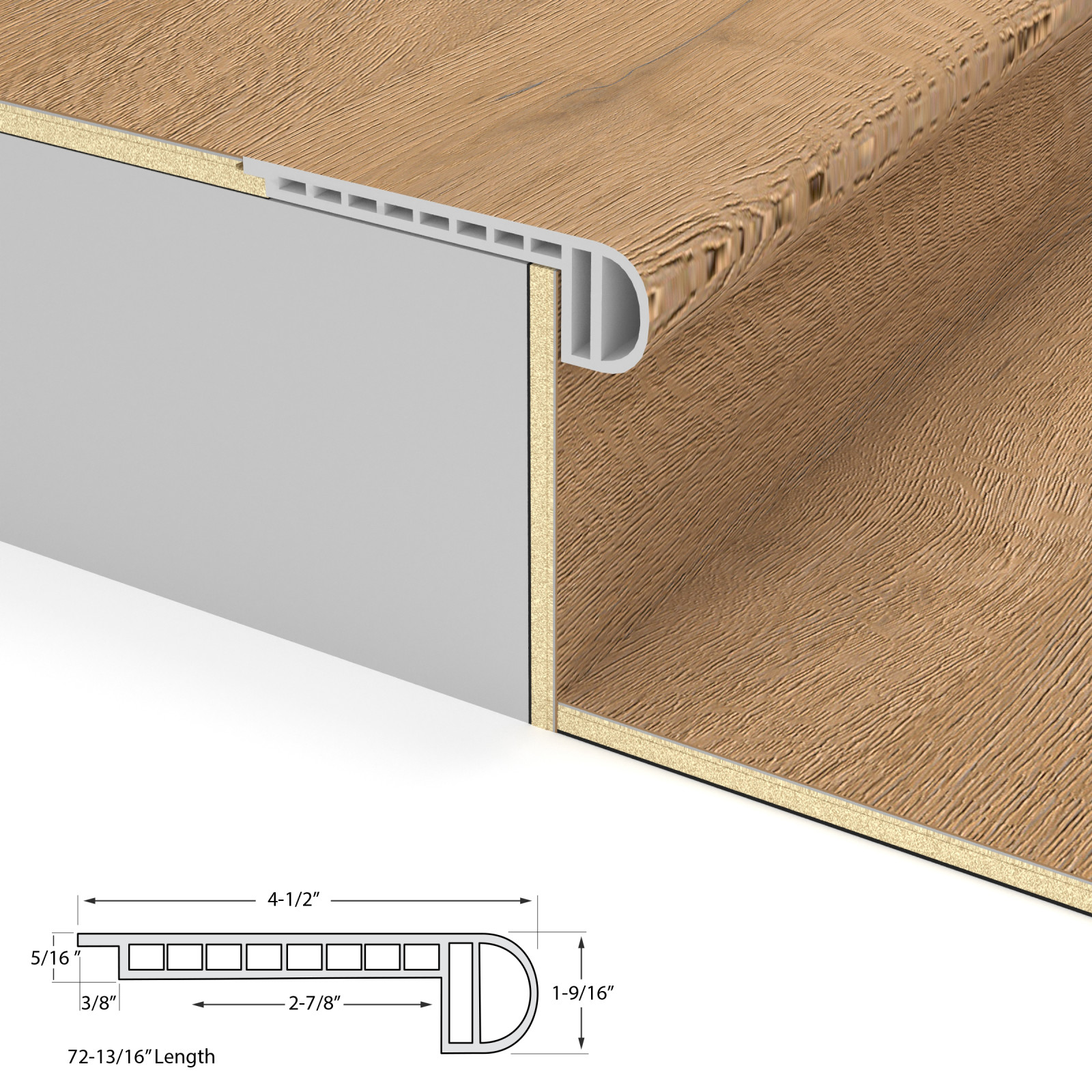 Aliso Almond Laguna Vinyl Stair Nosing Flush view 4