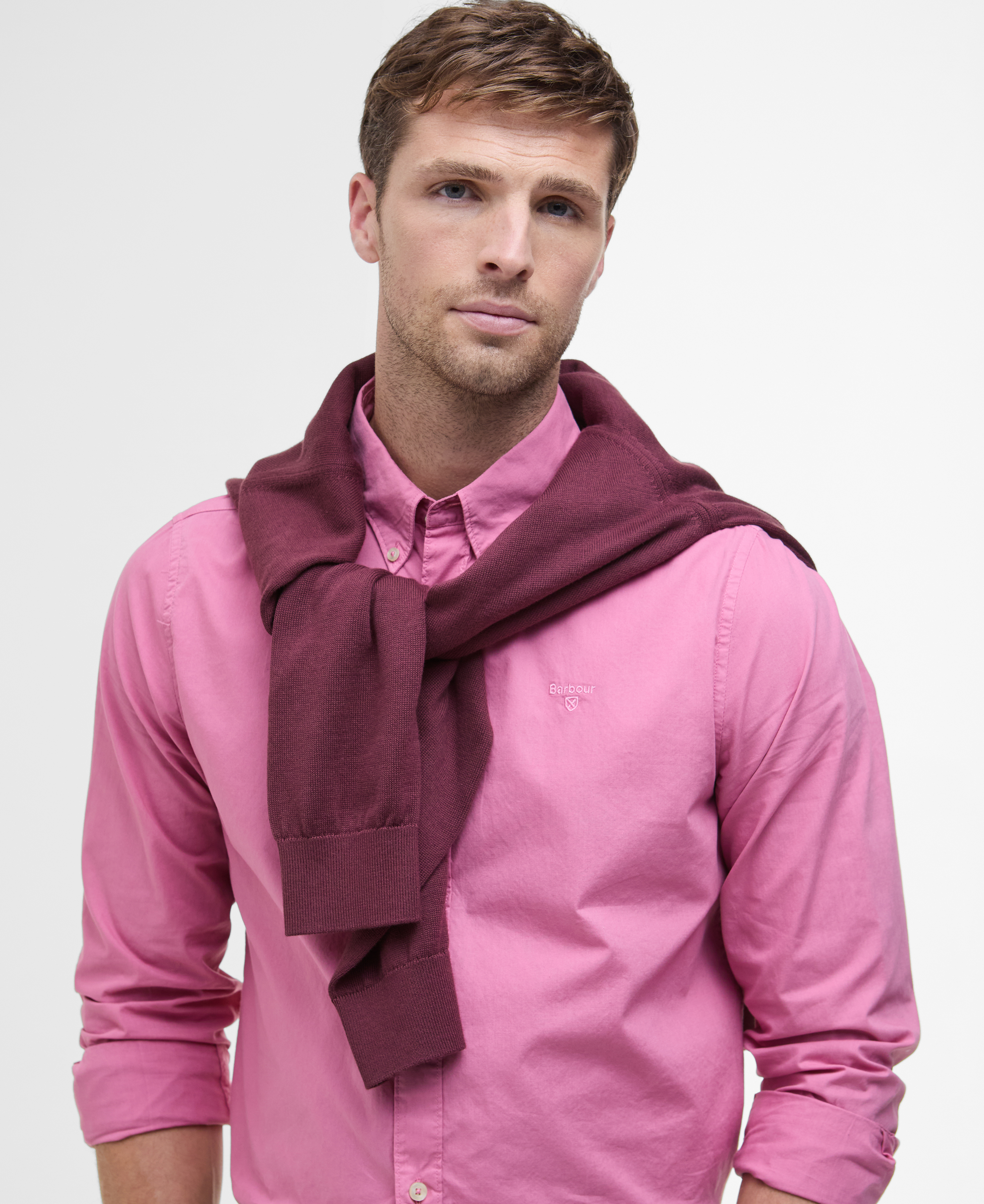 Camicia a maniche lunghe tinta in capo leggermente aderente image number 3