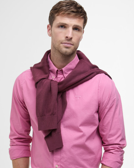 Camicia a maniche lunghe tinta in capo leggermente aderente