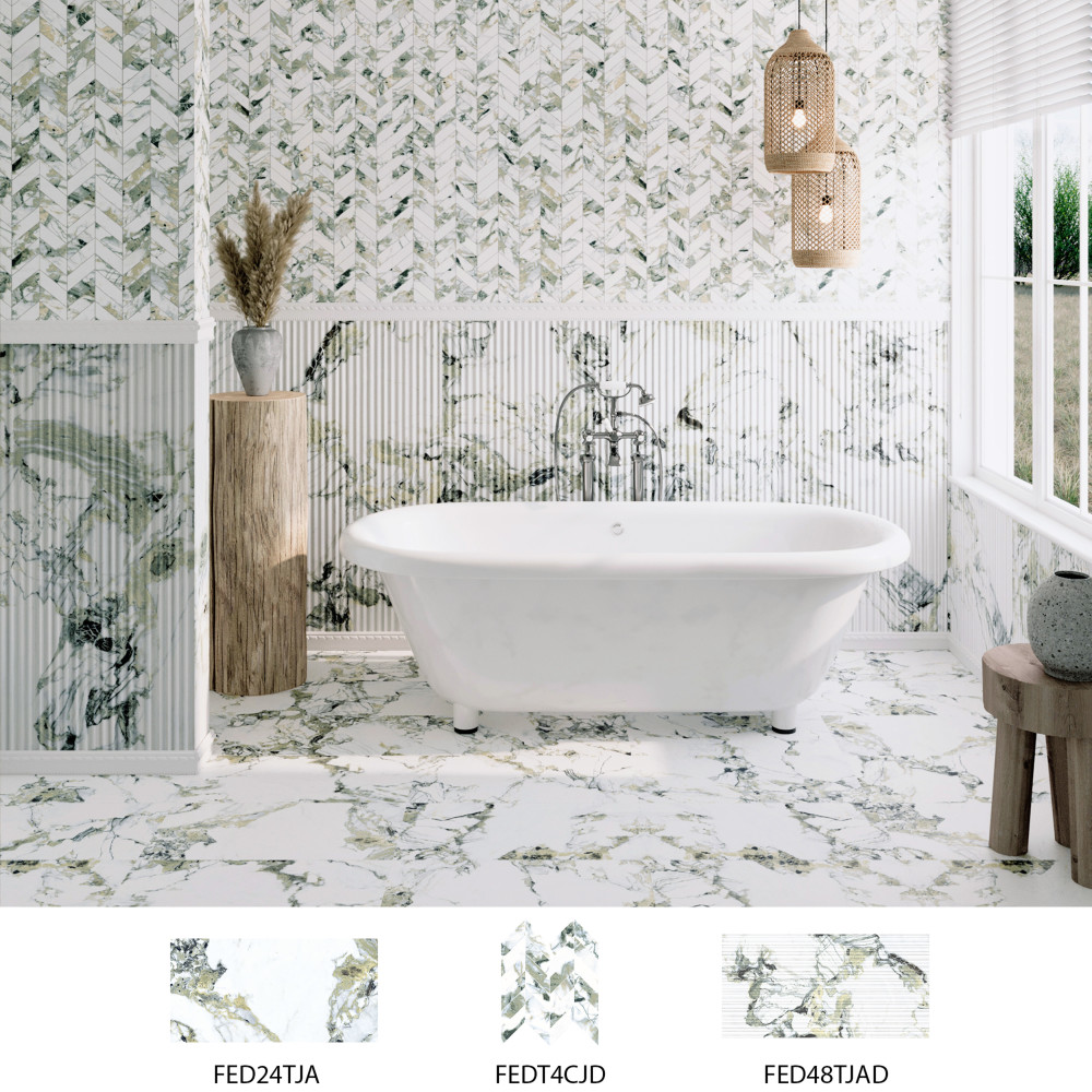 Touche Chevron Jade 11-3/4 in. x 12-1/4 in. Porcelain Mosaic Tile