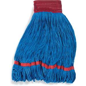 Carlisle, Medium, Looped-End, 5" Headband, Microfiber, Blue, Wet Mop