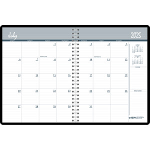 Monthly Calendar Academic Planner Book, 14 Months (Jul-Aug), 8.5" x 11"