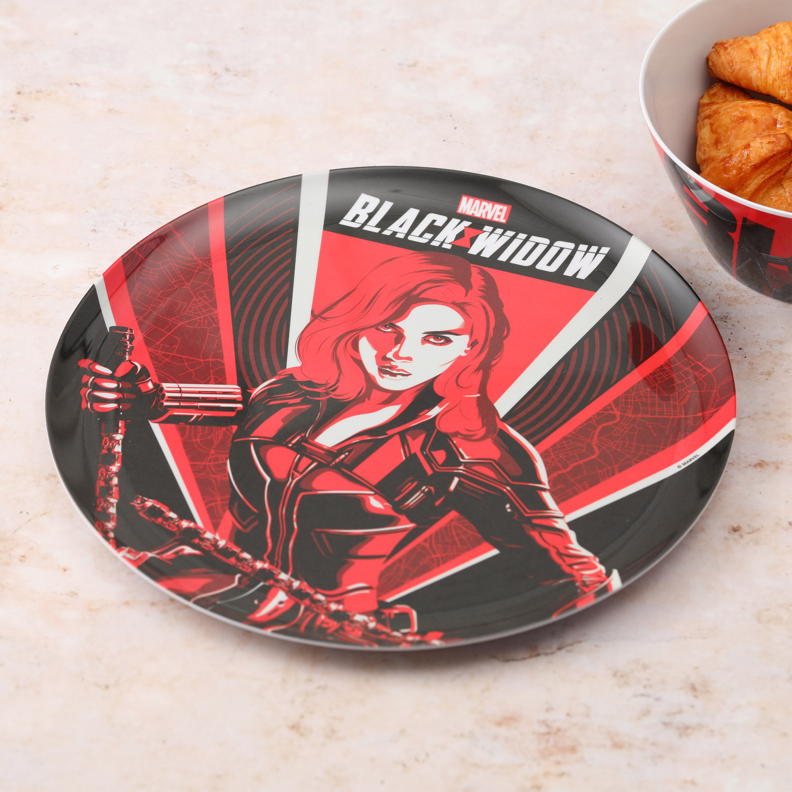Marvel Comics Dinnerware Set, Black Widow, 2-piece set slideshow image 2 Marvel Comics Dinnerware Set, Black Widow, 2-piece set slideshow image 2