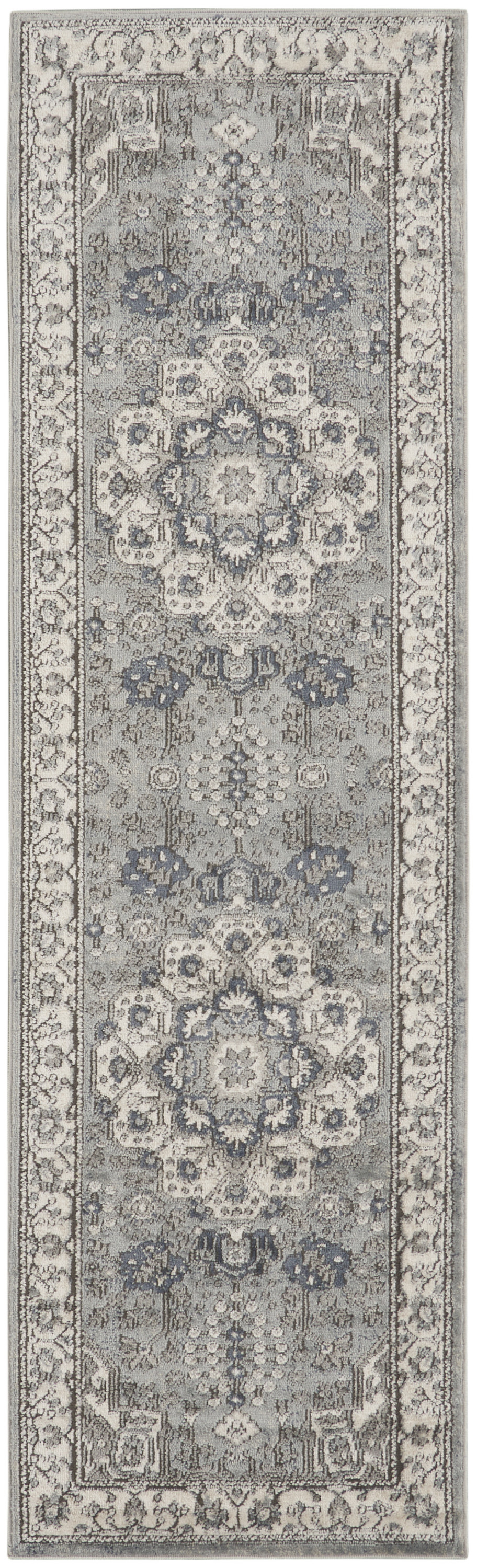 Nourison Quarry 2'2" x 7'6" Grey Ivory Vintage Indoor Rug