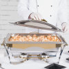 Full-size 9-quart Panacea™ rectangular chafer with gold trim