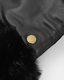 Daniella Leather Mittens Black