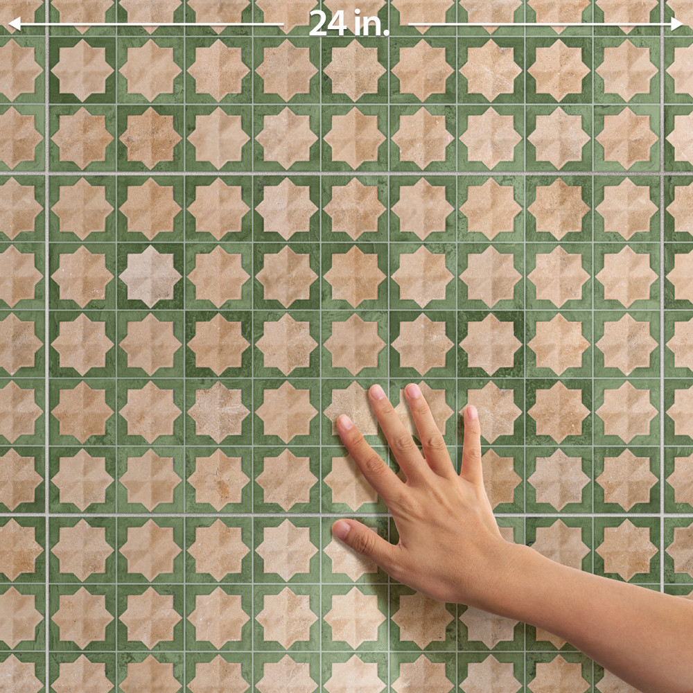 Tetuan Astre Cotto Emerald 12-1/8 in. x 21-7/8 in. Porcelain Wall Tile