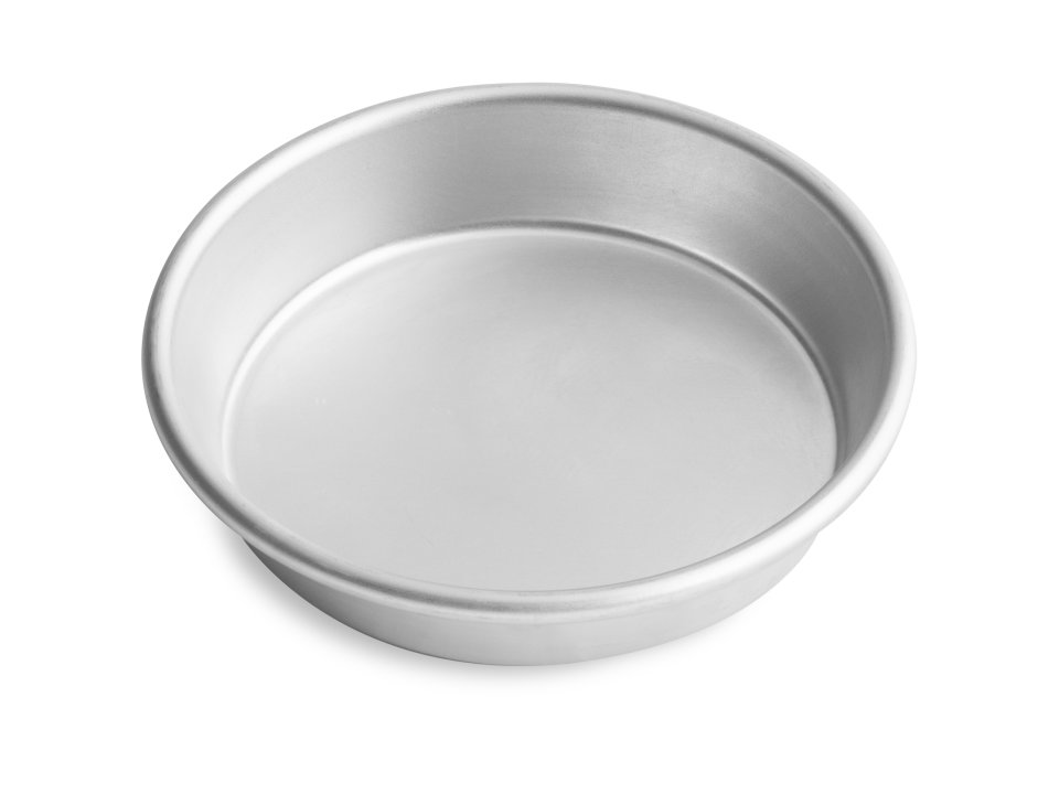 16-inch solid tapered press-cut aluminum pizza pan in natural finish