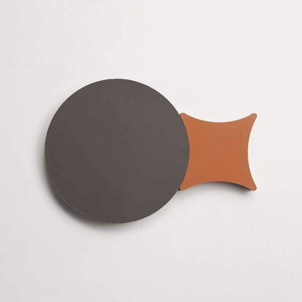 cement: pavimenti act I | sofia circle + losange | matte | charcoal + flowerpot | sample