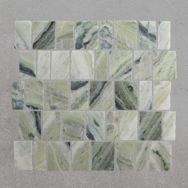 lapidary | rough cut mosaic sheet | jade green (standard joint) 