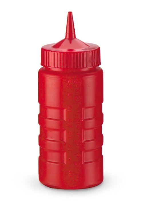 16-ounce Traex® single-tip wide-mouth squeeze dispenser in red