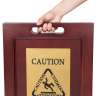 Rubbermaid Commercial, Executive Series, Multilingual "Caution", Wet Floor Sign, Gold, 22"