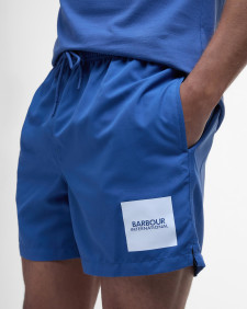 Block Print Swim Shorts North Sea Blue