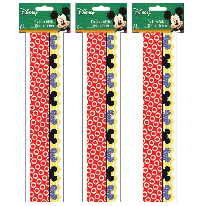 Mickey® Color Pop! Peeking Head Extra Wide Deco Trim®, 37 Feet Per Pack, 3 Packs