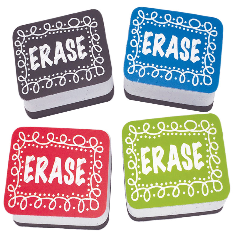 Non-Magnetic+Mini+Whiteboard+Erasers%2C+Chalk+Loop%2C+Pack+of+10