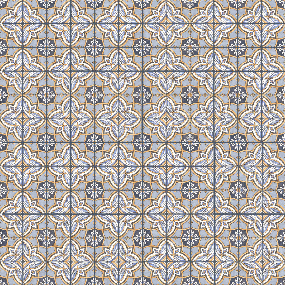 Harmonia Grove Blue 13x13 Square Ceramic Floor and Wall Digital Pattern