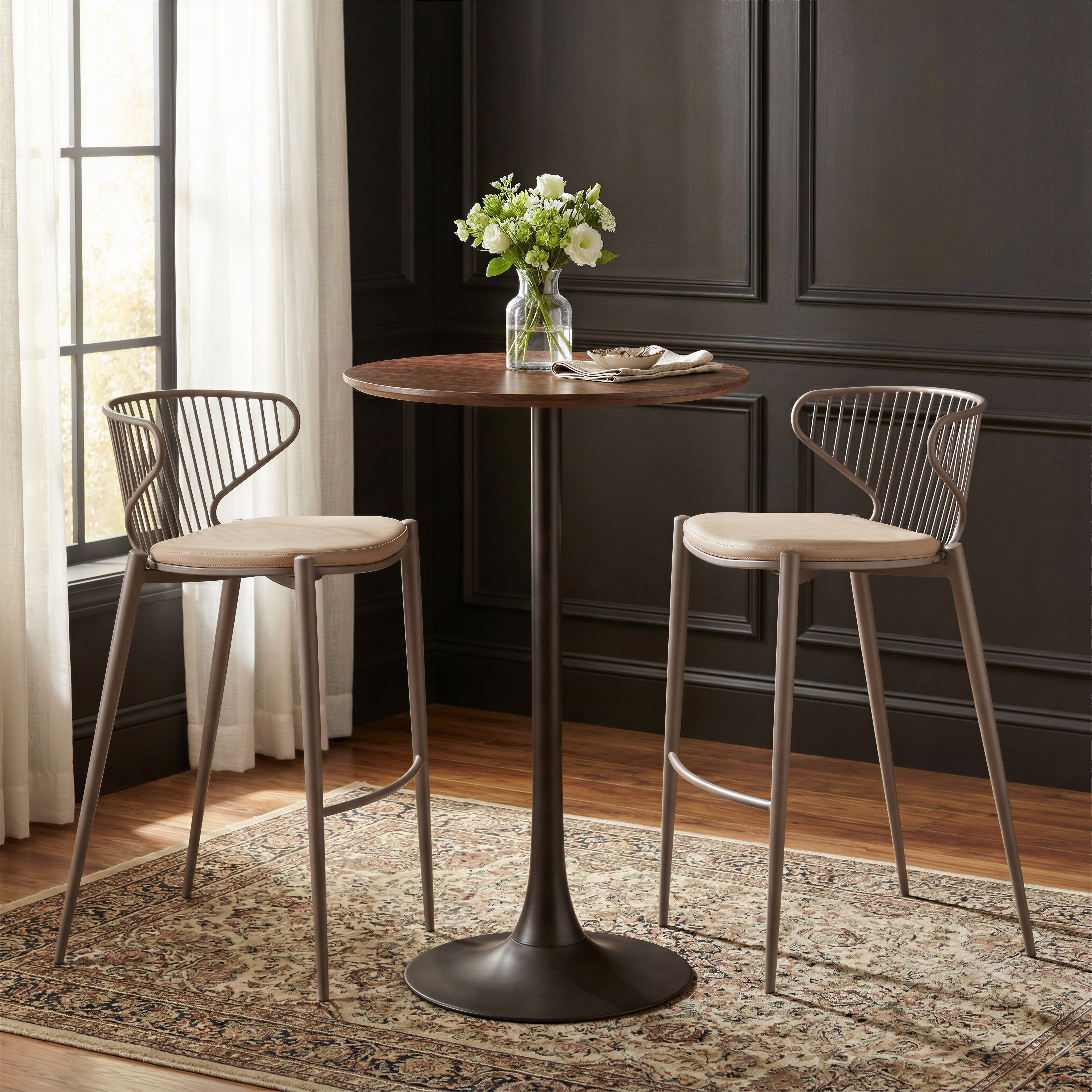 Silues Barstool (Set of 2) Taupe & Brown product image