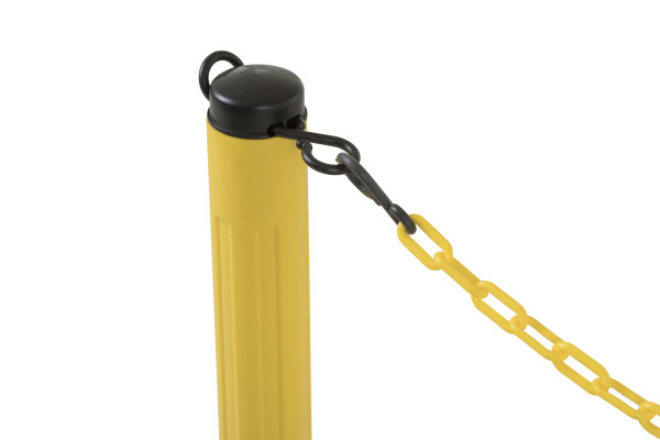 ChainBoss Stanchion - Yellow Empty  with Yellow Chain 8