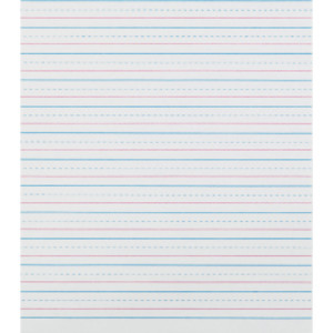 Sulphite Handwriting Paper, Dotted Midline, Grade 2, 1/2" x 1/4" x 1/4" Ruled Short, 8" x 10-1/2", 500 Sheets