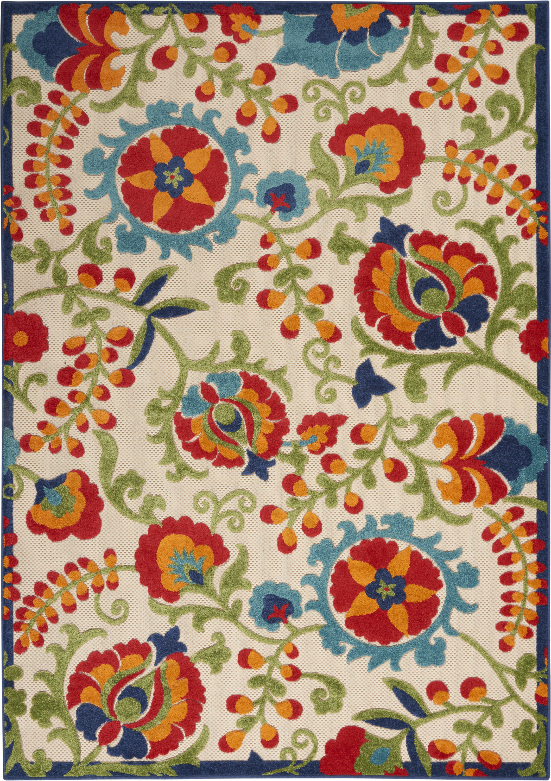 Nourison Aloha 6' x 9' Multicolor Farmhouse Rug