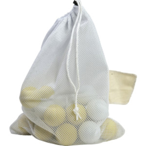 Mesh Equipment Bag with Drawstring Closure, 15" x 20", White