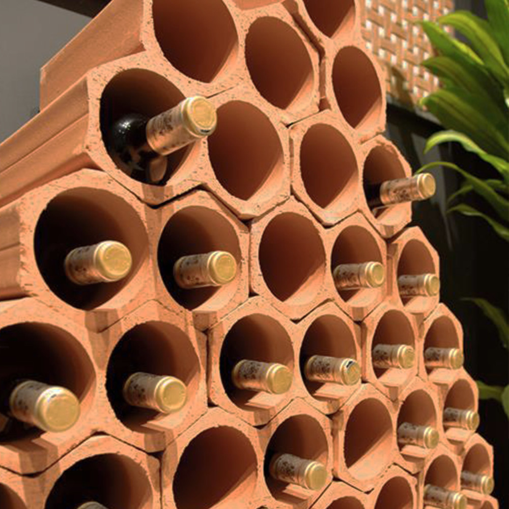 Botellero Terra Cotta Unglazed Wine Rack 5 in. x 9-1/4 in. Wall Tile