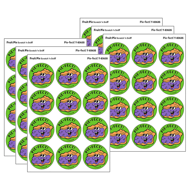 Pie-fect!/Fruit Pie Scent Retro Scratch 'n Sniff Stinky Stickers®, 24 Per Pack, 6 Packs