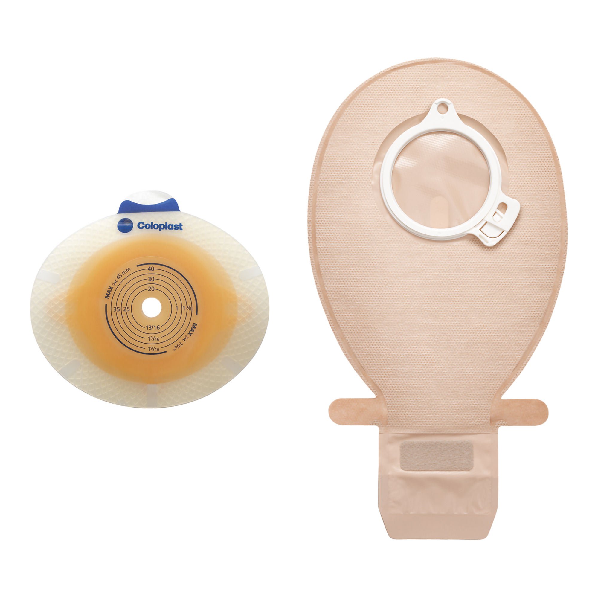 SenSura® Click Convex Light Ostomy Barrier, 31 mm Stoma Opening, Red Color Match