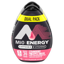 MiO Energy Strawberry Pineapple with Caffeine & B Vitamins Dual Pack, 2 ct Pack, 1.62 fl oz Bottles