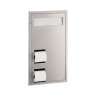 Bobrick, ClassicSeries®, Partition Mounted Standard Bath Tissue and Seat Cover Dispenser, Stainless Steel