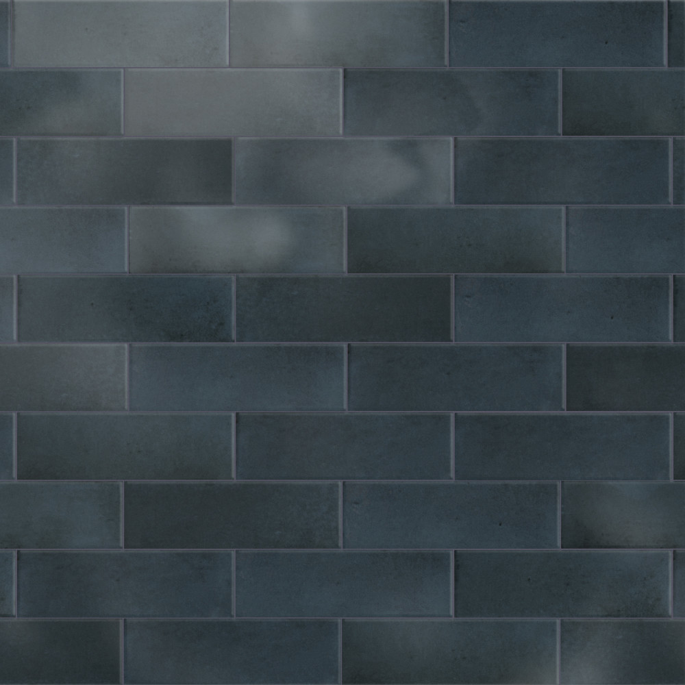 Coco Glossy Blue Night 2 in. x 5-7/8 in. Porcelain Wall Tile