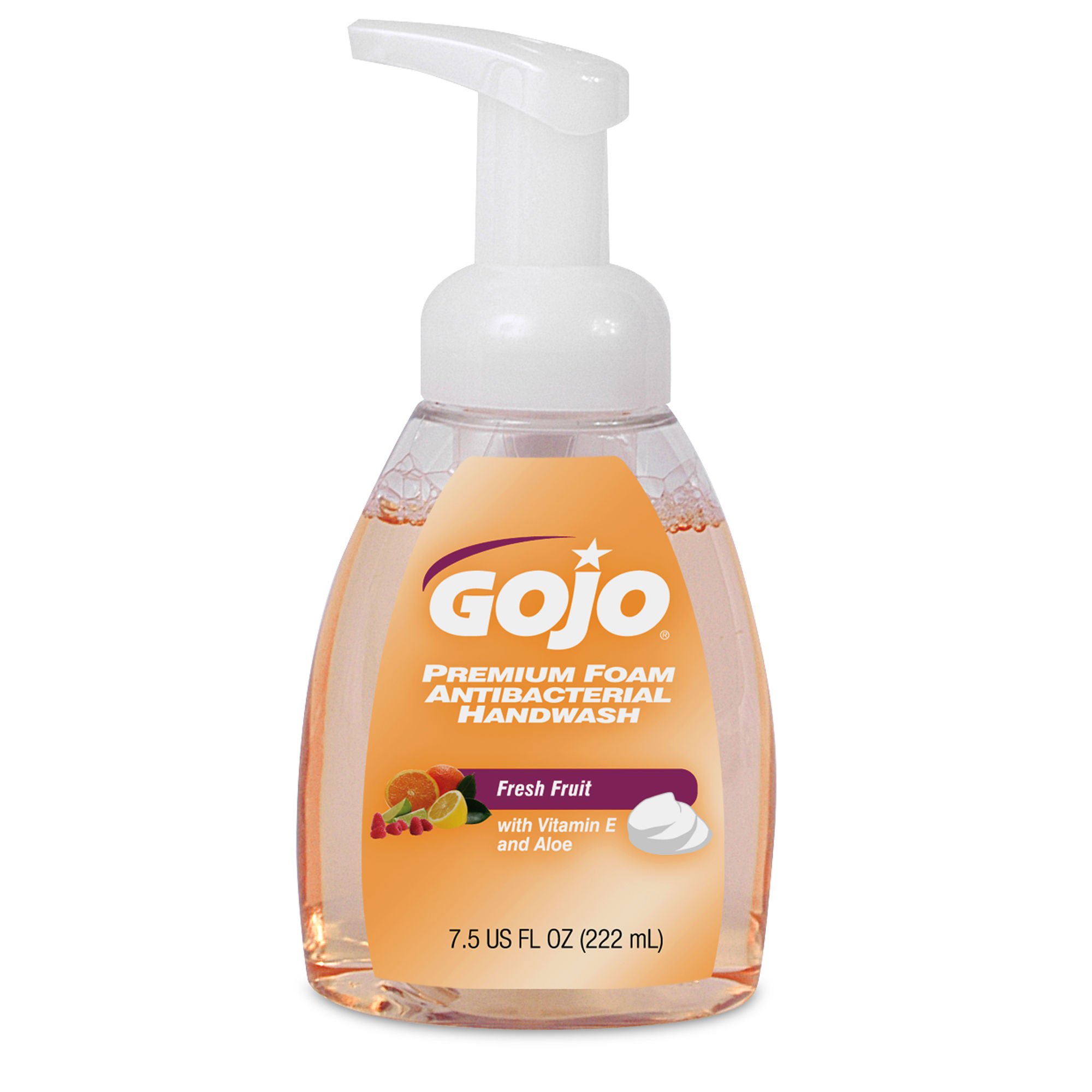 Gojo® Fresh Fruit Scent Premium Foam Antibacterial Handwash, 7.5 oz. Bottle