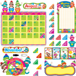 Sock Monkeys Calendar Bulletin Board Set