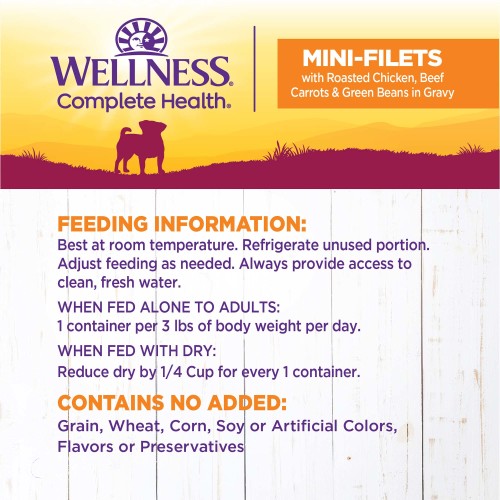 <p>Best at room temperature. Refrigerate unused portion. Adjust feeding as needed. Always provide water. When fed alone to adults: 1 container PER 3 lbs of body weight PER day; When fed with dry: reduce dry by ¼ cup for every 1 container.</p>
