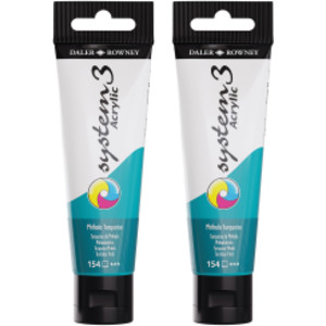 System3 Acrylic Paint, Phthalo Turquoise, 59 mL, Pack of 2