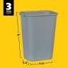 RUB2957GY, Rubbermaid Commercial,  Rectangular Wastebasket, 10.25 gal, Plastic, Gray
