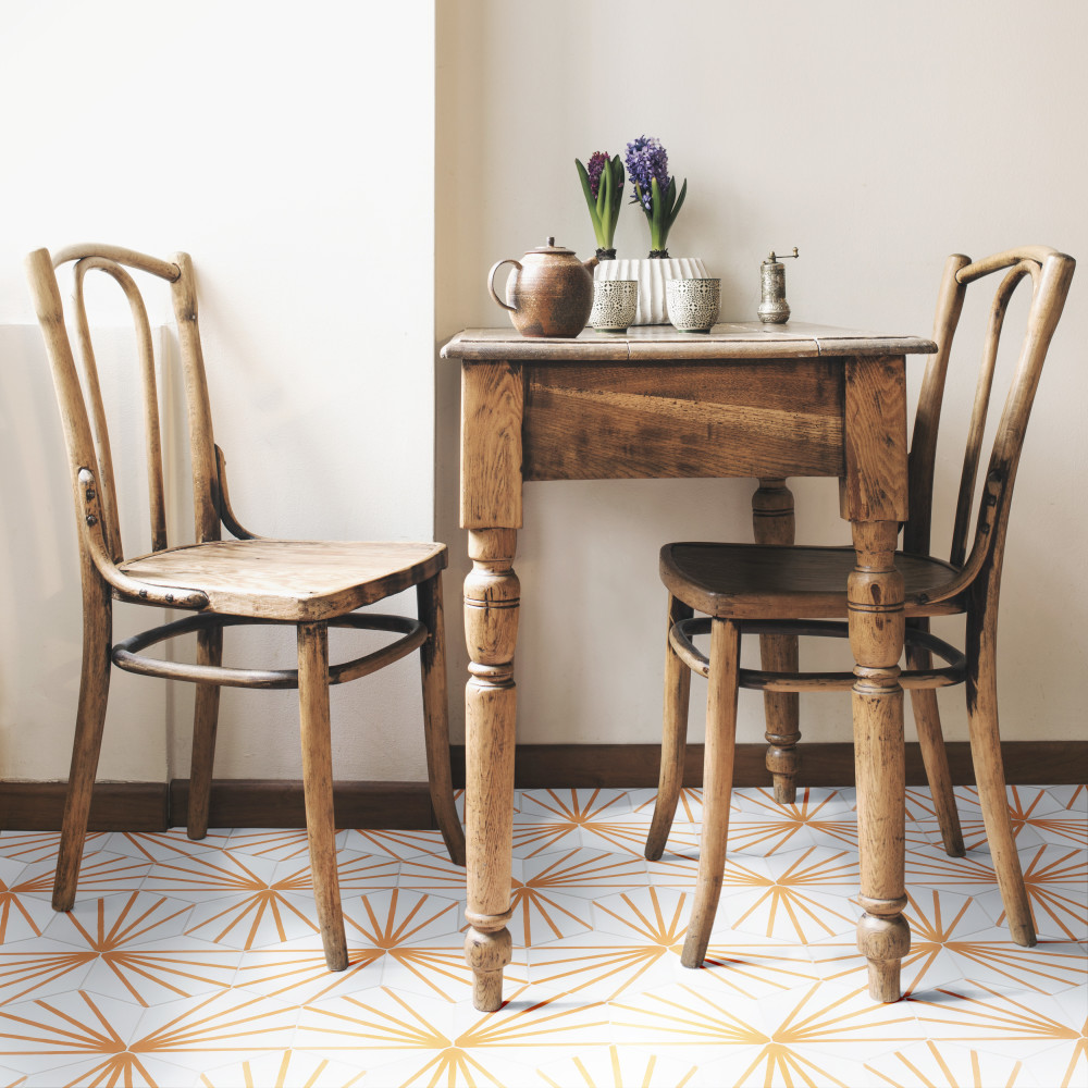 Horizon Dawn Hex Mostaza 7-3/4 in. x 9 in. Porcelain Floor and Wall Tile