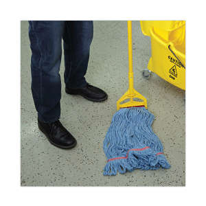 Boardwalk, Super Loop Synthetic Looped-End Wet Mop Head with 1" Headband, Large, Blue