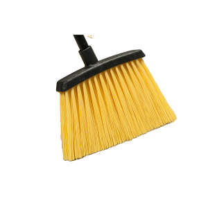 Carlisle, Duo-Sweep®, Unflagged Heavy Duty Angle Broom with Black Metal Handle, 12in, Synthetic, Yellow