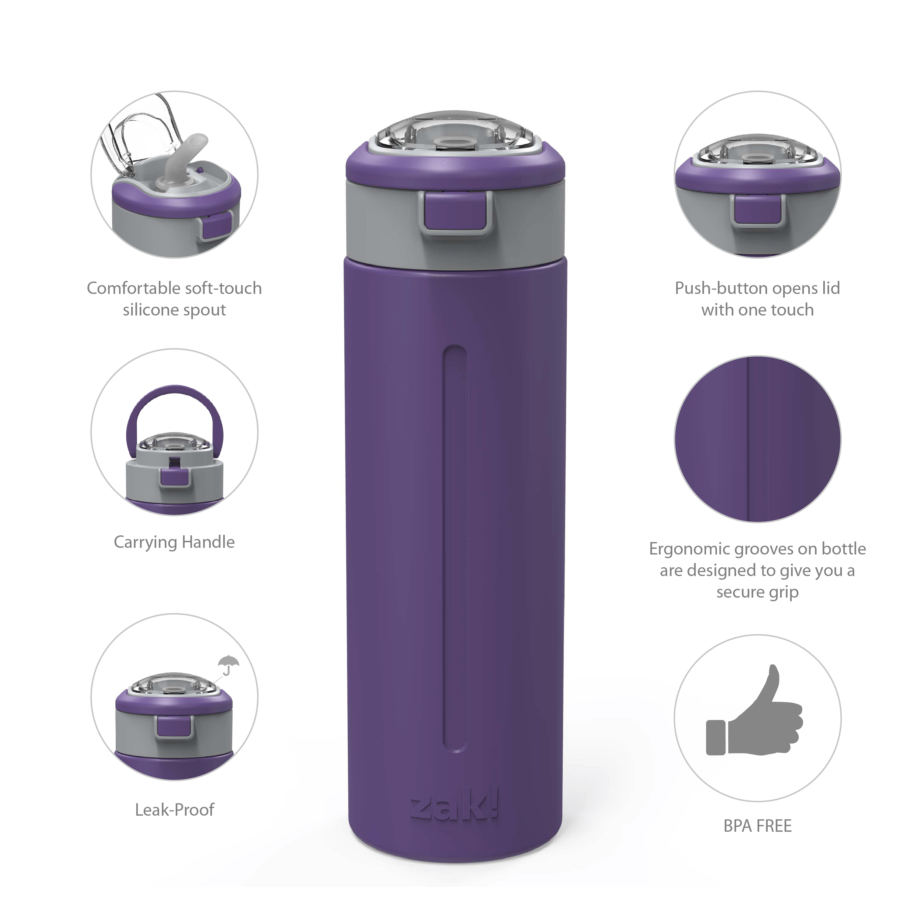 Genesis Vaccum Insulated Stainless Steel Water Bottle, Viola slideshow image 7 Genesis Vaccum Insulated Stainless Steel Water Bottle, Viola slideshow image 7
