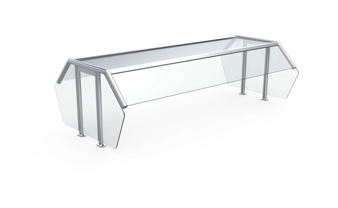 45-inch 3-well double-sided buffet breath guard