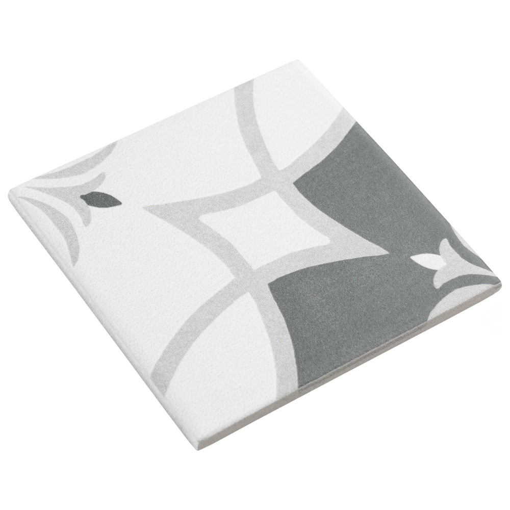 Twenties Mini Crest 3-7/8 in. x 3-7/8 in. Ceramic Floor and Wall Tile